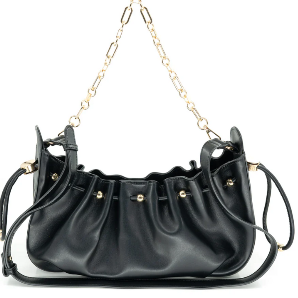 Cartera de Mano Fruncida con Cadena