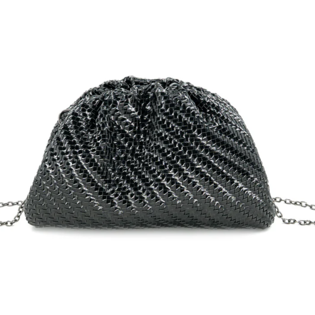 Bolso de Noche Media Luna Tejido Metálico
